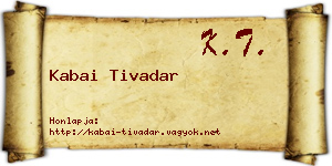 Kabai Tivadar névjegykártya